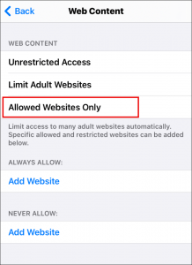 how to set parental controls on safari