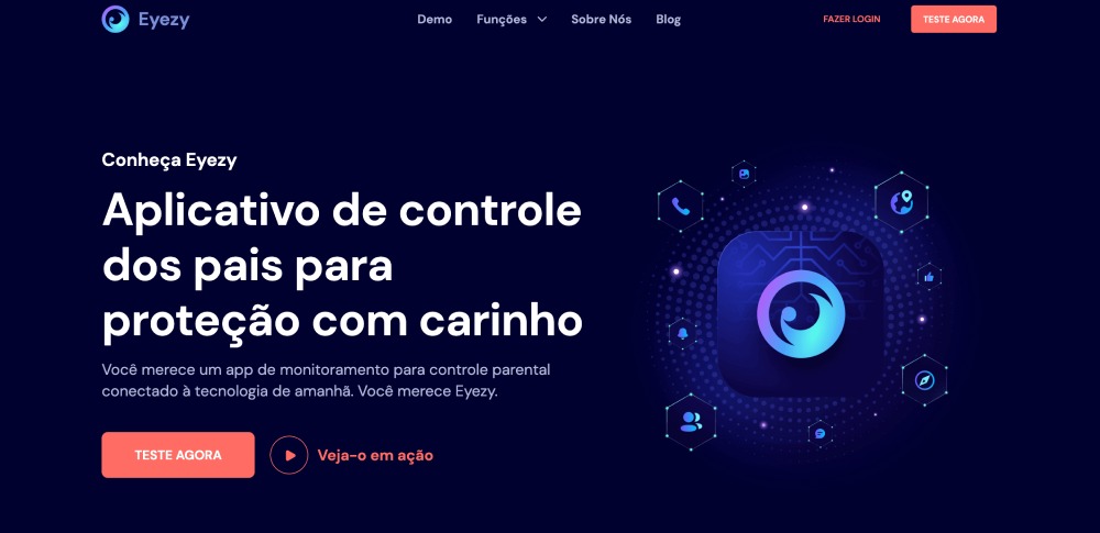 Aplicativo de controle dos pais para proteção com carinho